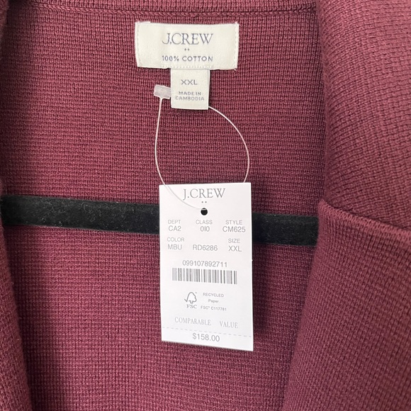 J. Crew Factory Midnight Burgundy Schoolboy Sweater Blazer NWT XXL - Picture 7 of 9